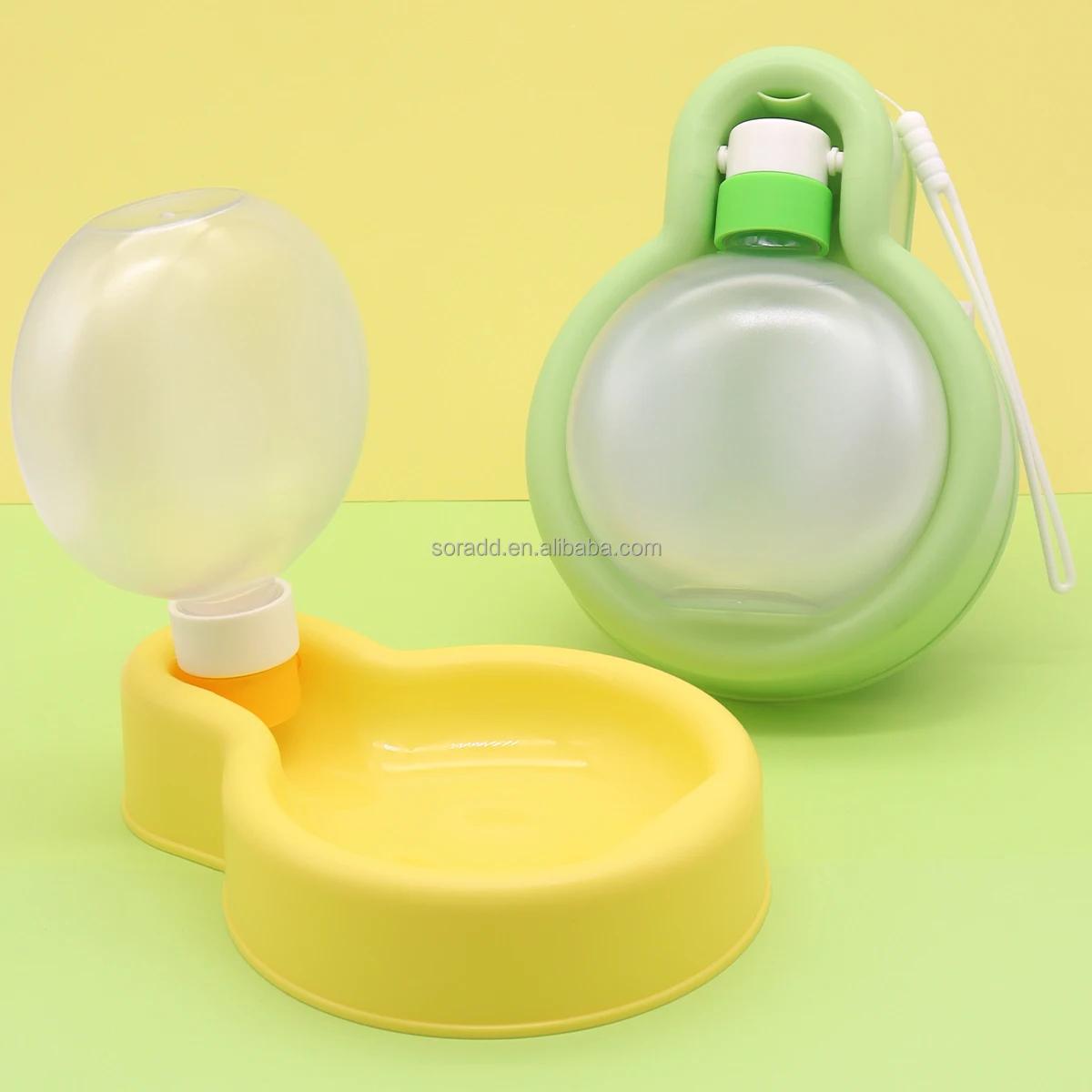 BPA-Free Anti-Overflow Water Dispenser for Small Animals Cage Use with Rounded Shape for Dogs Cats Rabbits and Other Pets