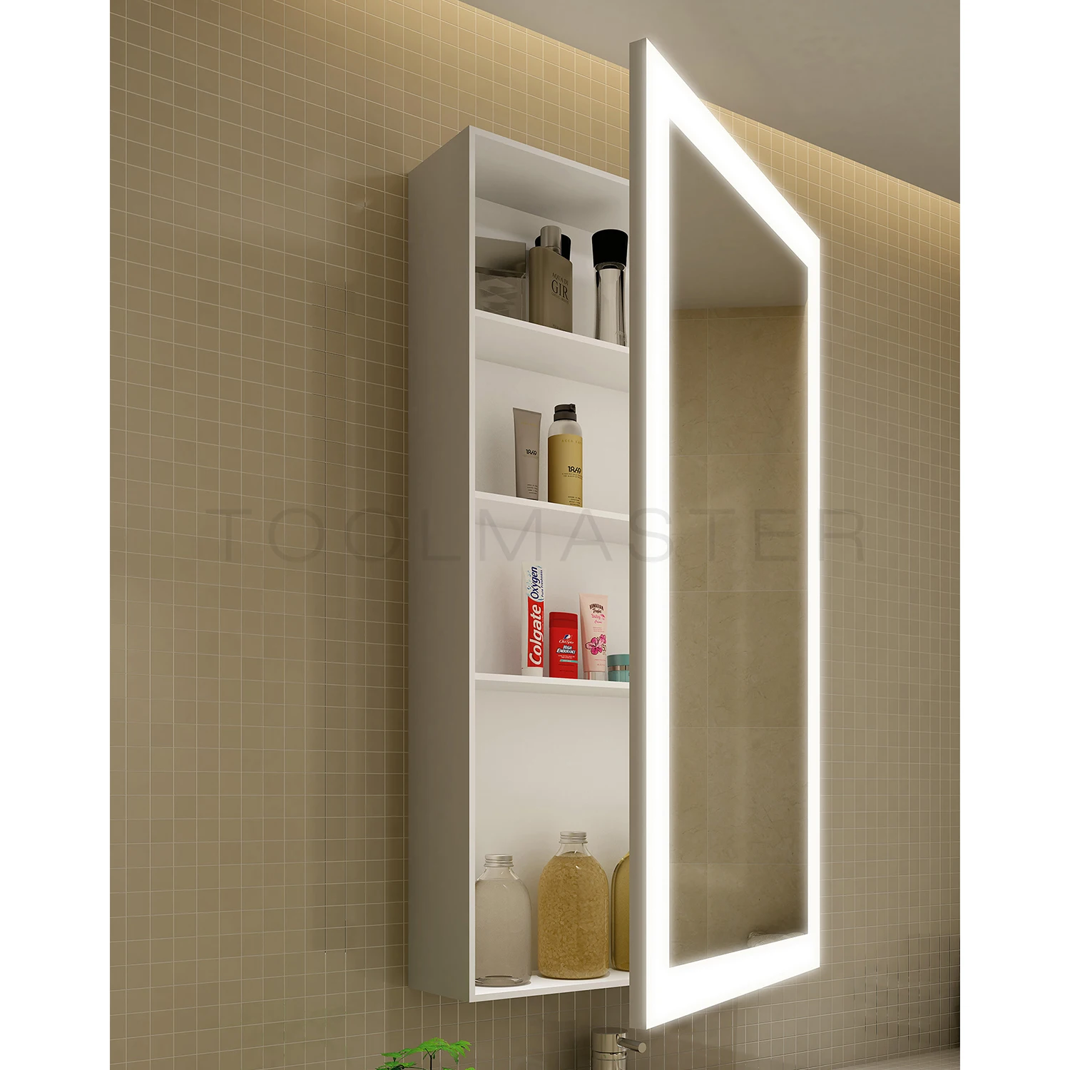 modern double side bathroom cabinet led smart bathroom mirror door with touch switch for bathroom mirror