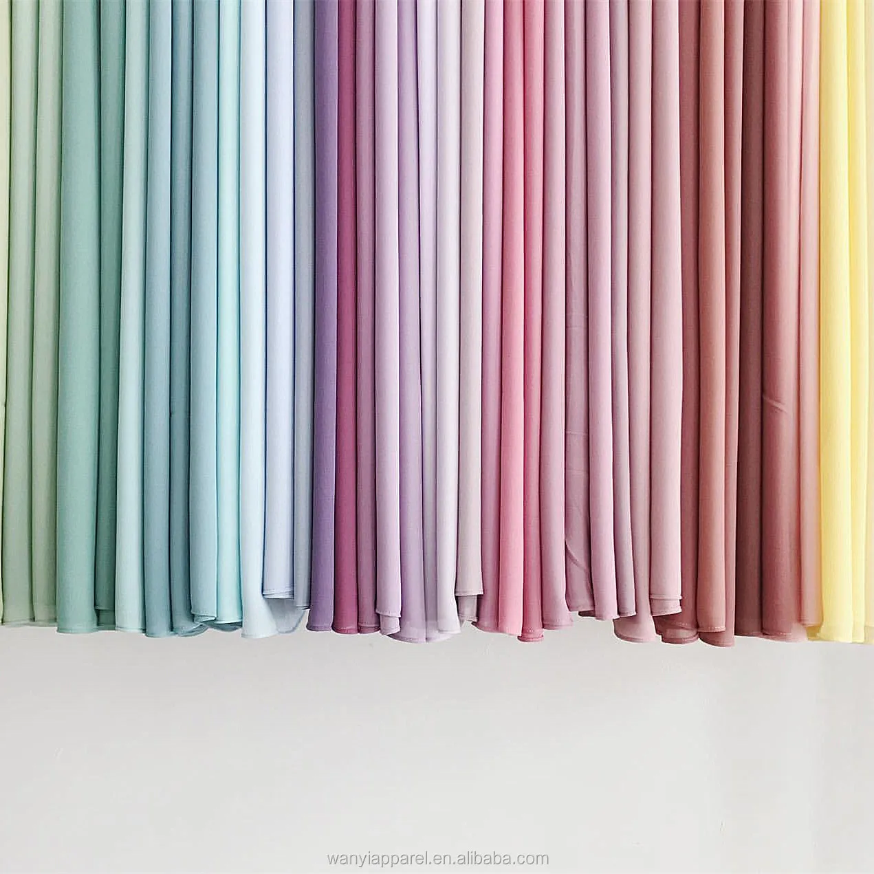 Wholesale High Quality hot women muslim solid plain chiffon hijabs long georgette scarf shawls islamic wrap