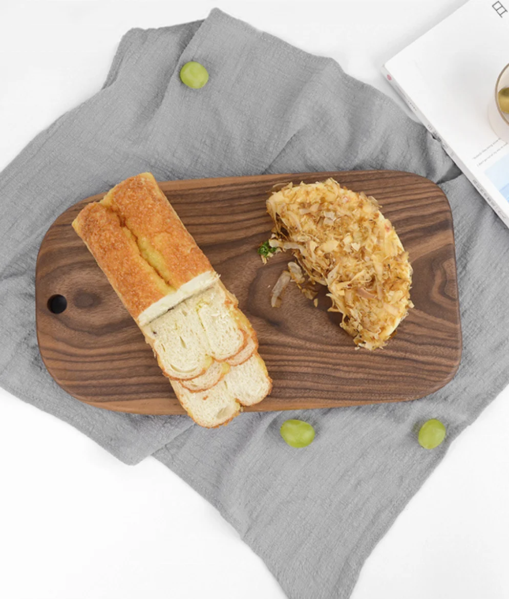 
WOODSPACE Whole wood steak bread board Solid wood cutting board Black walnut pizza board 