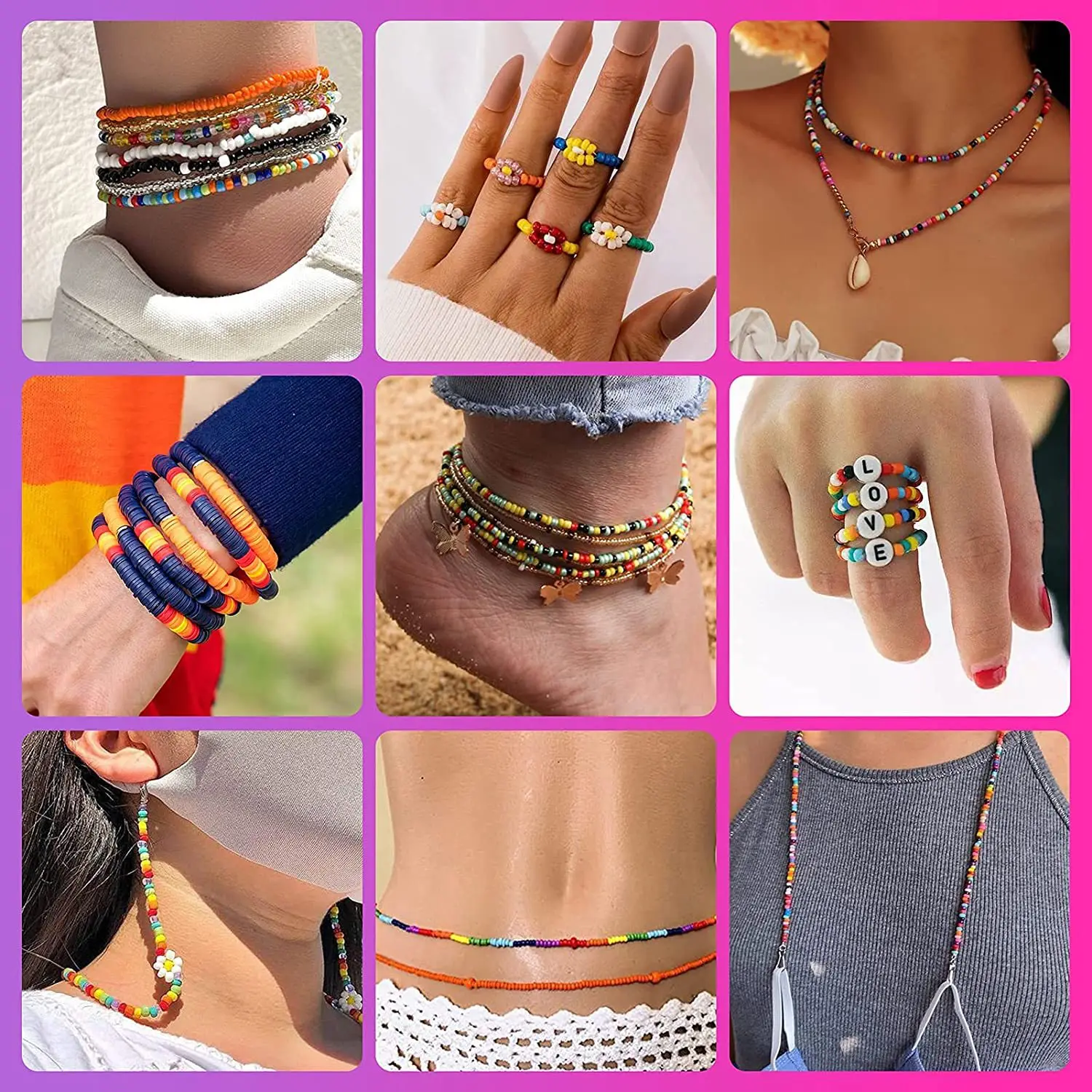 48 Grid Alphabet Beads Sets Diy Glass Kits Polymer Crystal Seed For Jewelry Making Oem Clay Bead Letter Bead Craft Kit