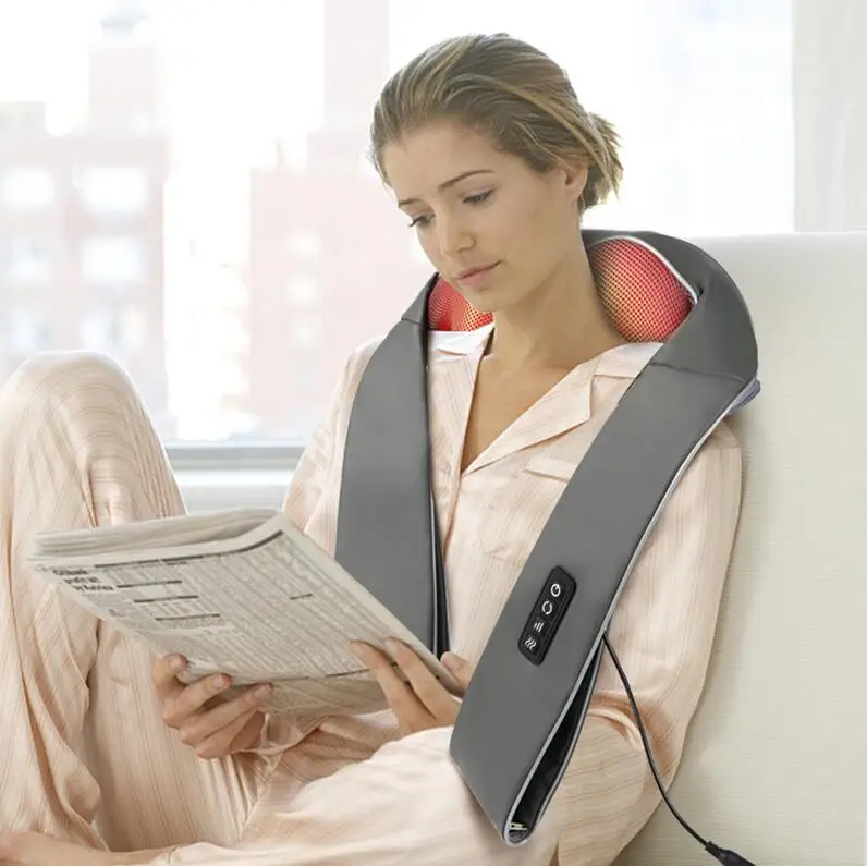 Neck Shoulder Massager with Heat Electric Shiatsu Back Massage Device Portable Deep Tissue 3D Kneading Belt for Muscle Pain