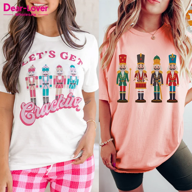 Dear-Lover Wholesale Christmas Clothes High Quality Fashion Casual Short Sleeve Crewneck Graphic T Shirts Christmas T-Shirt