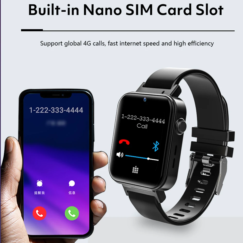 Best 4G Android Smartwatch 1.75inch Large Screen GPS 4+128GB Smart Watch 850mAh Big Battery Long Standby Android Watch Phone