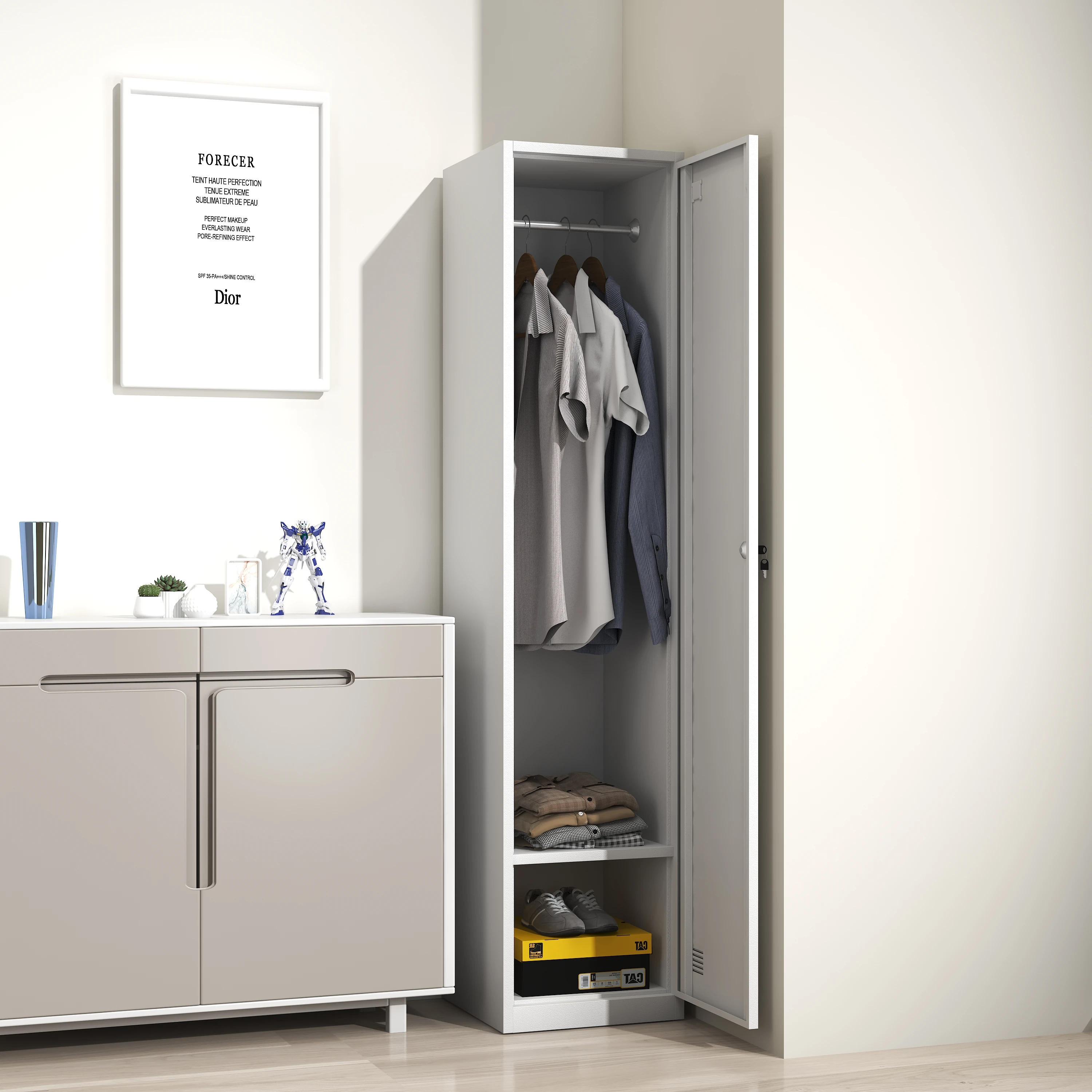 Factory Direct Sale Wholesale Price Locker Room Locker Single Door Steel Wardrobe Gym Locker