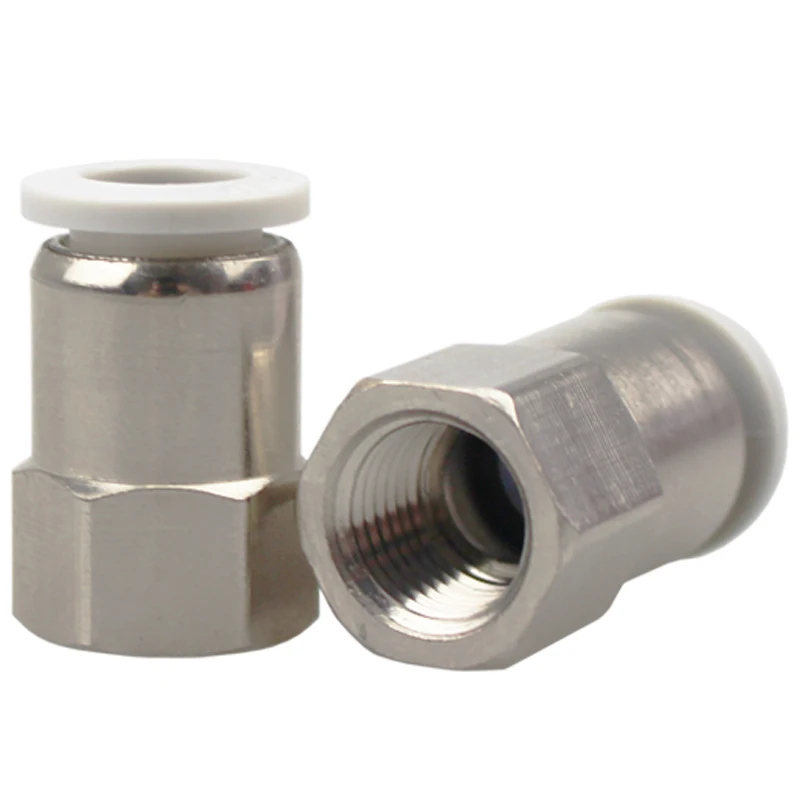 PCF4/6mm-M5/01/02/03/04 Female Straight Metal Fitting