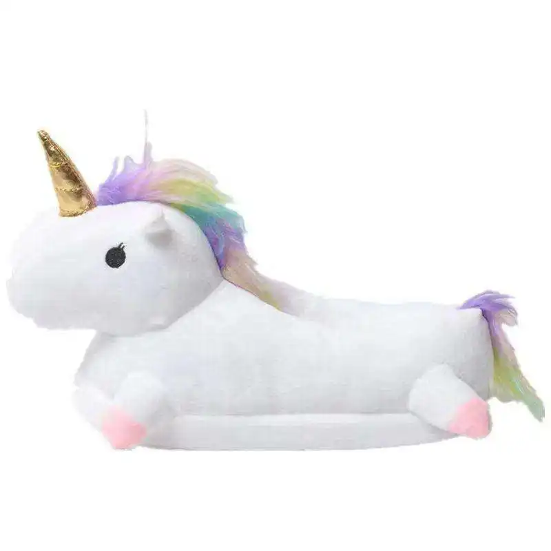 Top Quality Cute Pink Children Plush Sewn Shoes Cotton Animals Plush Slippers