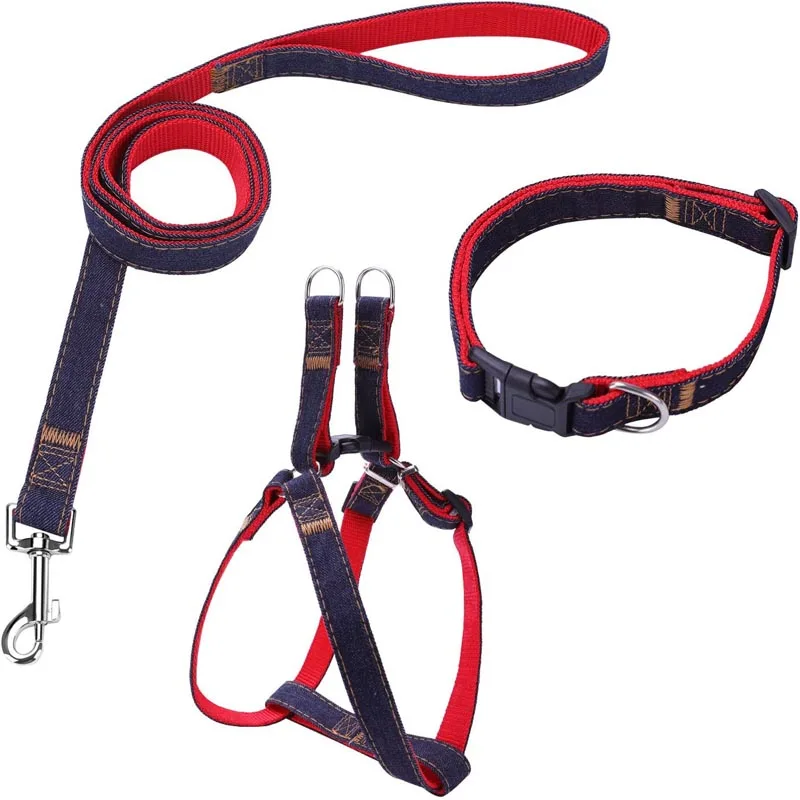 Ошейник и поводок в комплекте с набором подходящих сумочек, регулируемый сверхмощный нейлон с креплением сзади анти-твист одежда ошейник и поводок