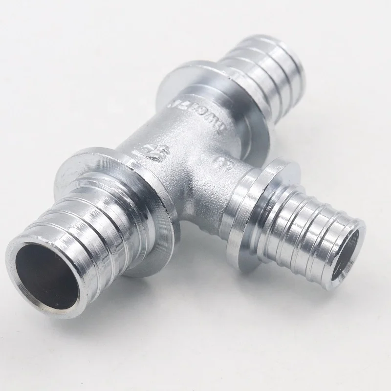 Brass sliding hose barb elbow fitting for pex pipe