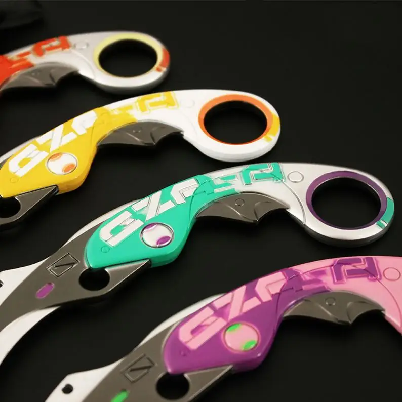 Best Quality Hot Game Valorant Knife 17Cm 3D Big Toy Velocity Karambit Weapon Model Crafts Toy Gift