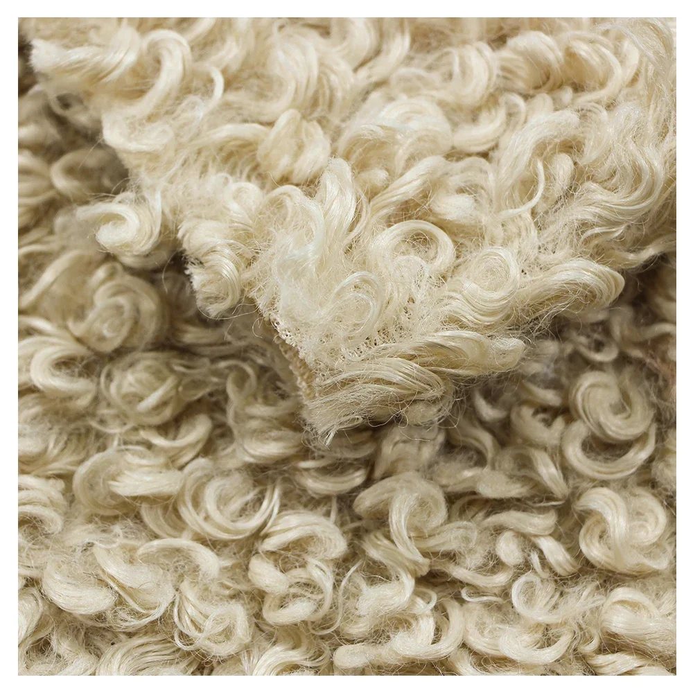 curly Sherpa print custom 100% polyester weft knit 20 millimeter 200D/30F heavy 650g fabric