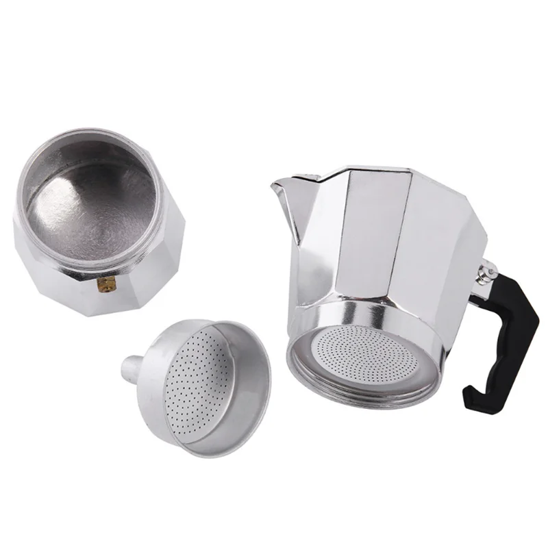 Hot-selling Classic Iconic Stovetop Espresso Maker, Makes Real Italian Coffee, Aluminium Moka Pot 6 Cups
