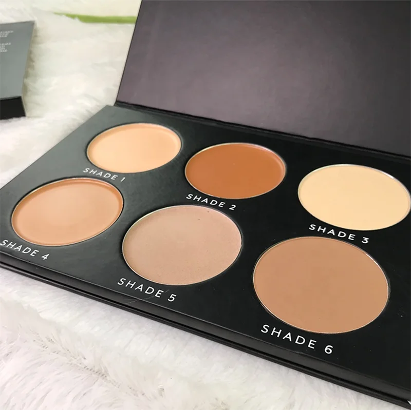 Cosmetic Private Label For Custom Face Retouching Contouring Powder 6 Colors Contour Palette Highlight Make Up Palette