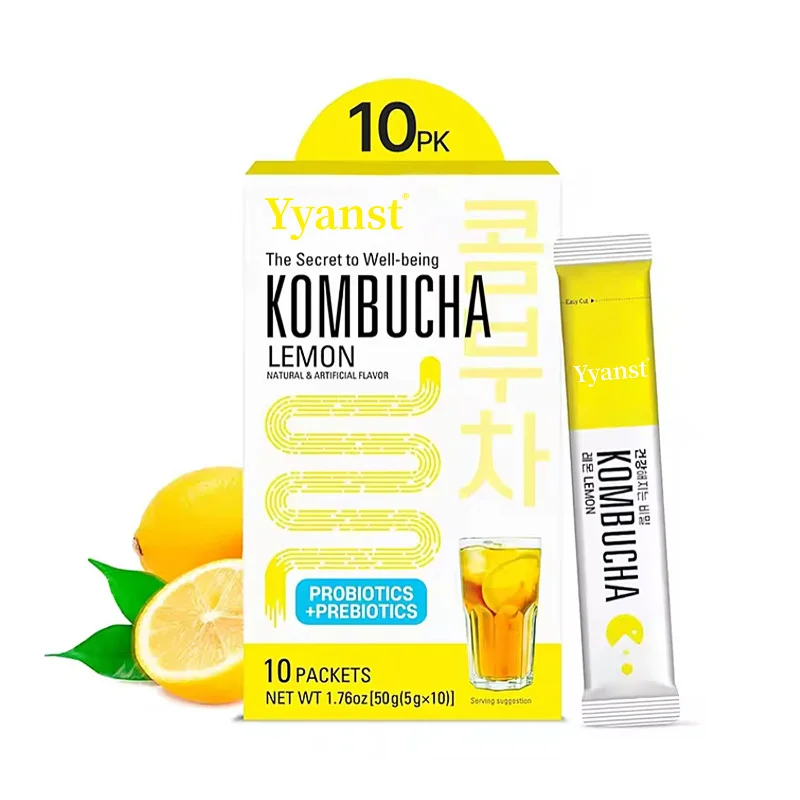 Sugar Free Natural Flavor Kombucha Probiotics prebiotics Powder Boost Energy Promote Digestive Probiotic Powder Drink