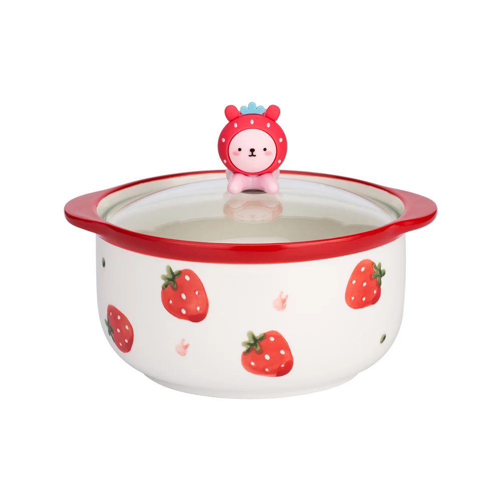 New Arrival Heat-Proof Ceramic Tableware Noodle Soup Bowl Porcelain Bowl With handle