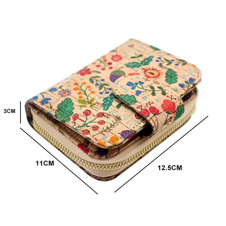 Women RFID blocking vegan recycle environment Simple custom design hand purse for women cork lady purse wallet