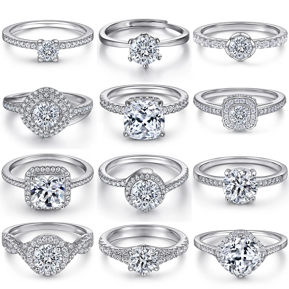 Tonglin jewelry  TL-005 Wholesale latest fashion luxury jewelry pure 925 sterling silver women engagement wedding rings jewelry