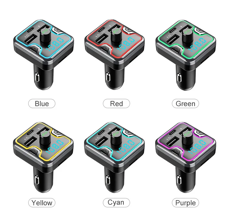 T45 Car BT FM Transmitter Wireless Handsfree Audio Receiver Auto MP3 Player 2.4A Dual USB Fast Charger
