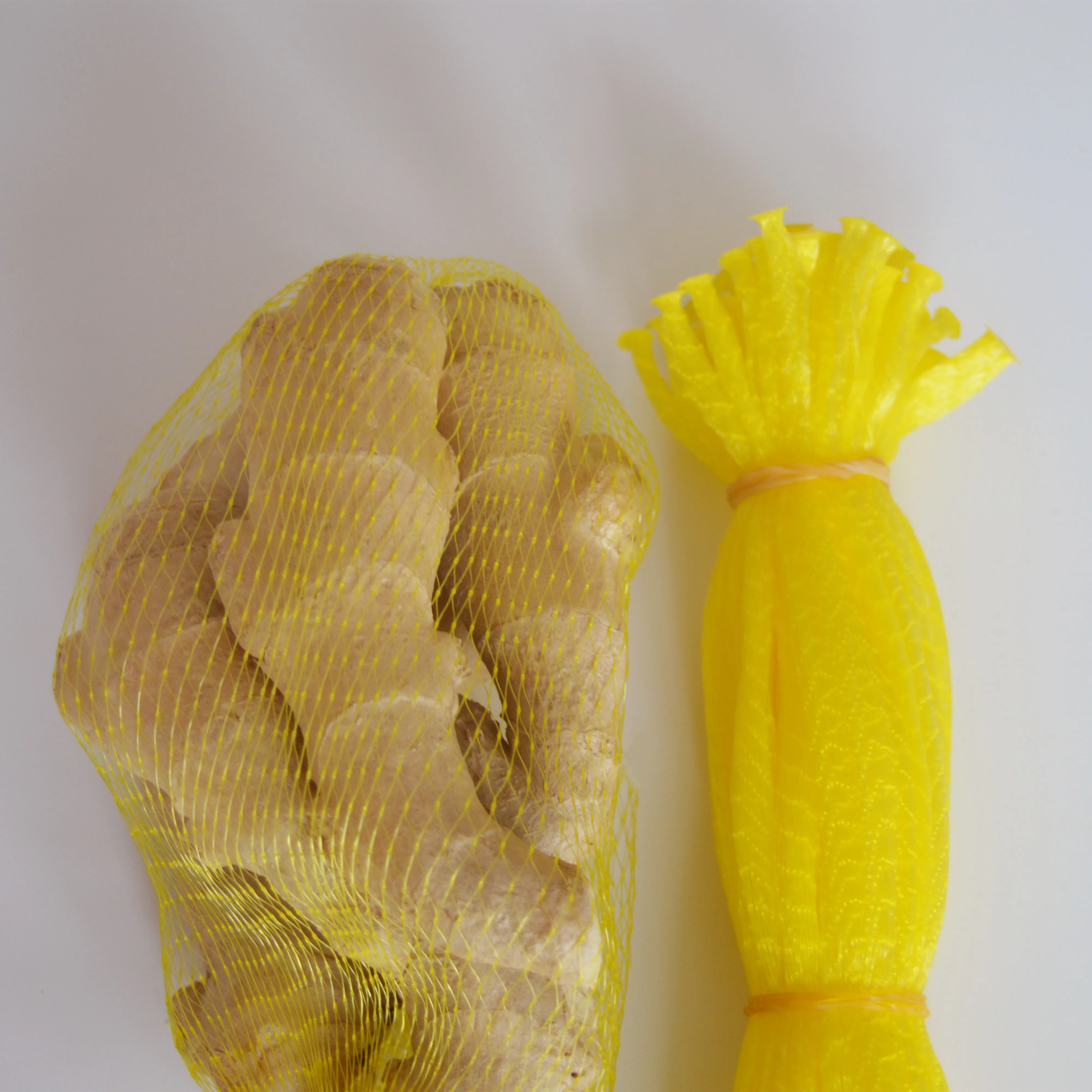 cheap and high quality PP plastic mesh bag for ginger for supermarket packaging supplies