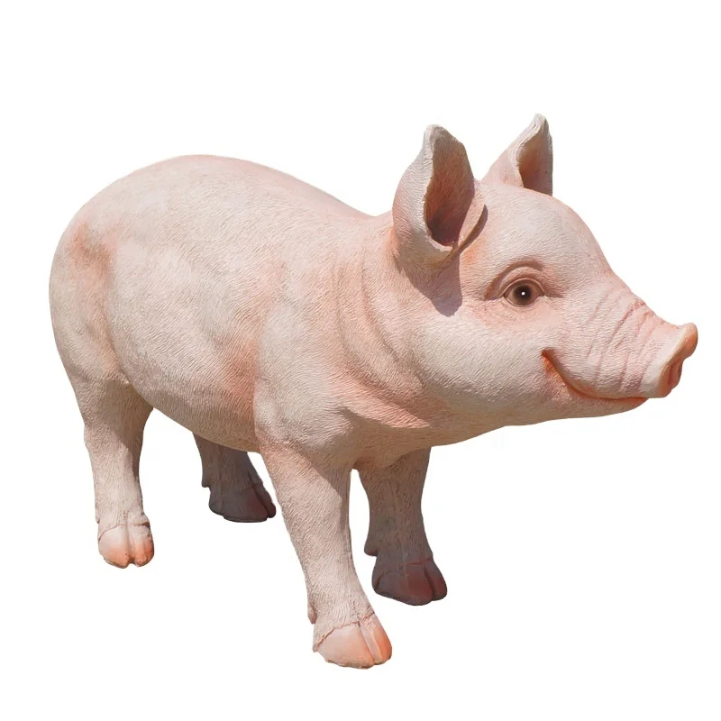Customize Pig Fiberglass Statue Sculpture Outdoor Life Size Fiberglass Wild Boar Animal Sculpture for Outdoor Garden Decoration