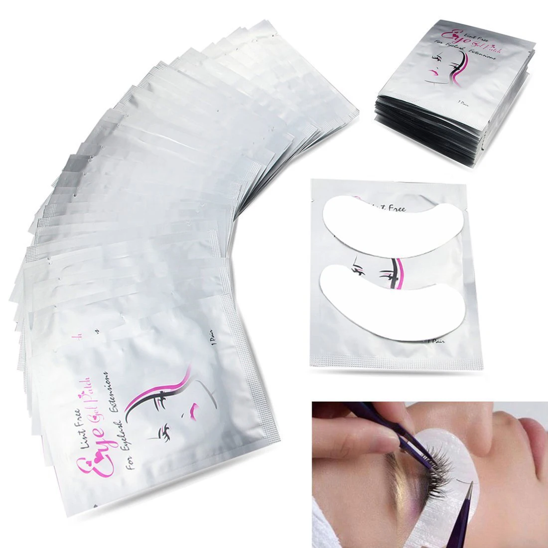 winning product 2024 Under Eye Pads eye patches ce High quality Disposable Lint Free Eyepad For Eyelash Extension rose eye pads