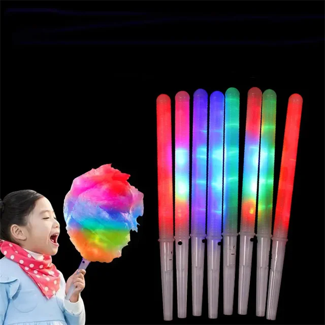 FZXC LED Cotton Candy Cones Colorful Glowing Sticks for Cotton Candy Glowing Marshmallow Sticks Neon Party Favors Supply