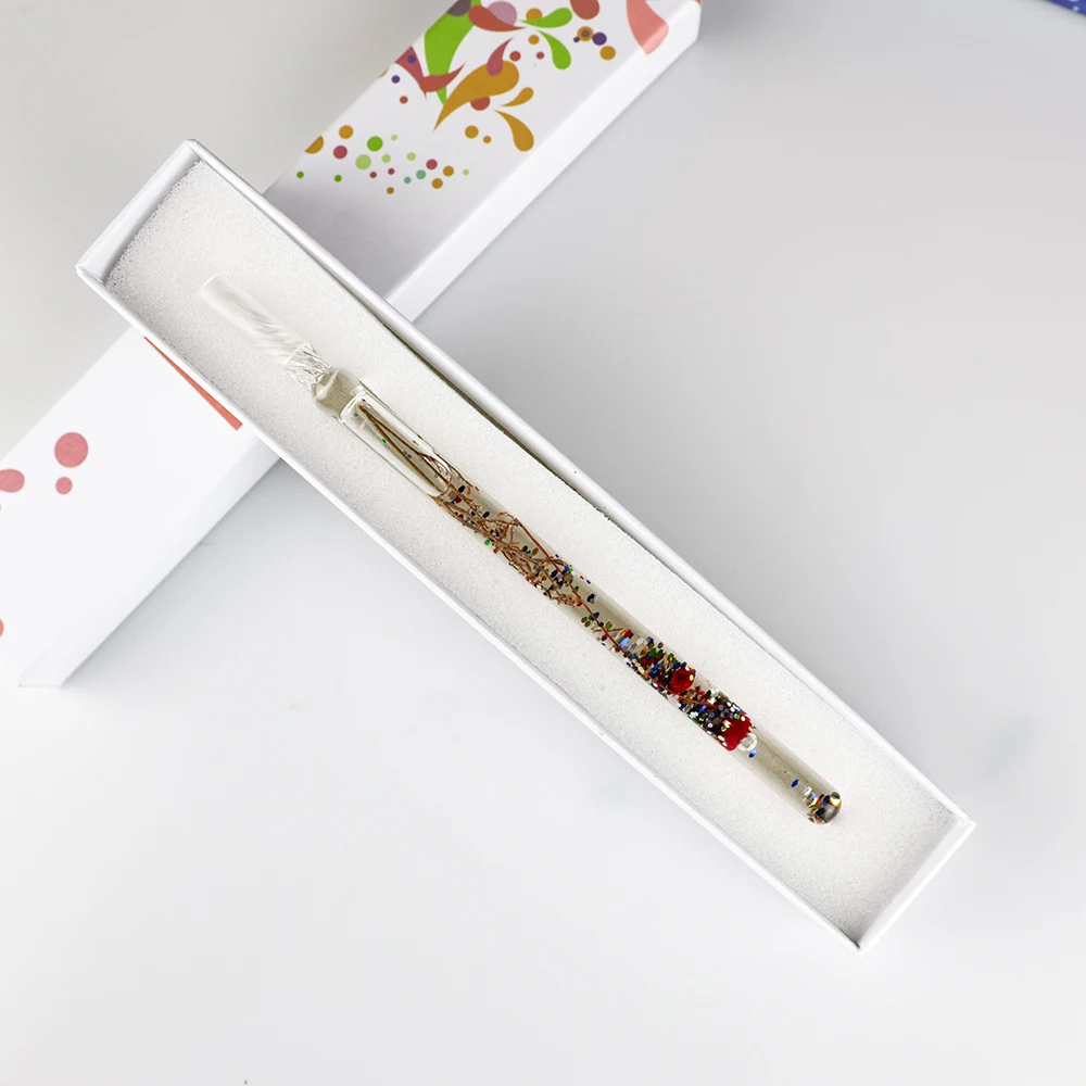 GemFully gadgets 2024 new arrival flower pens glass fountain pen and ink gift items for marriage