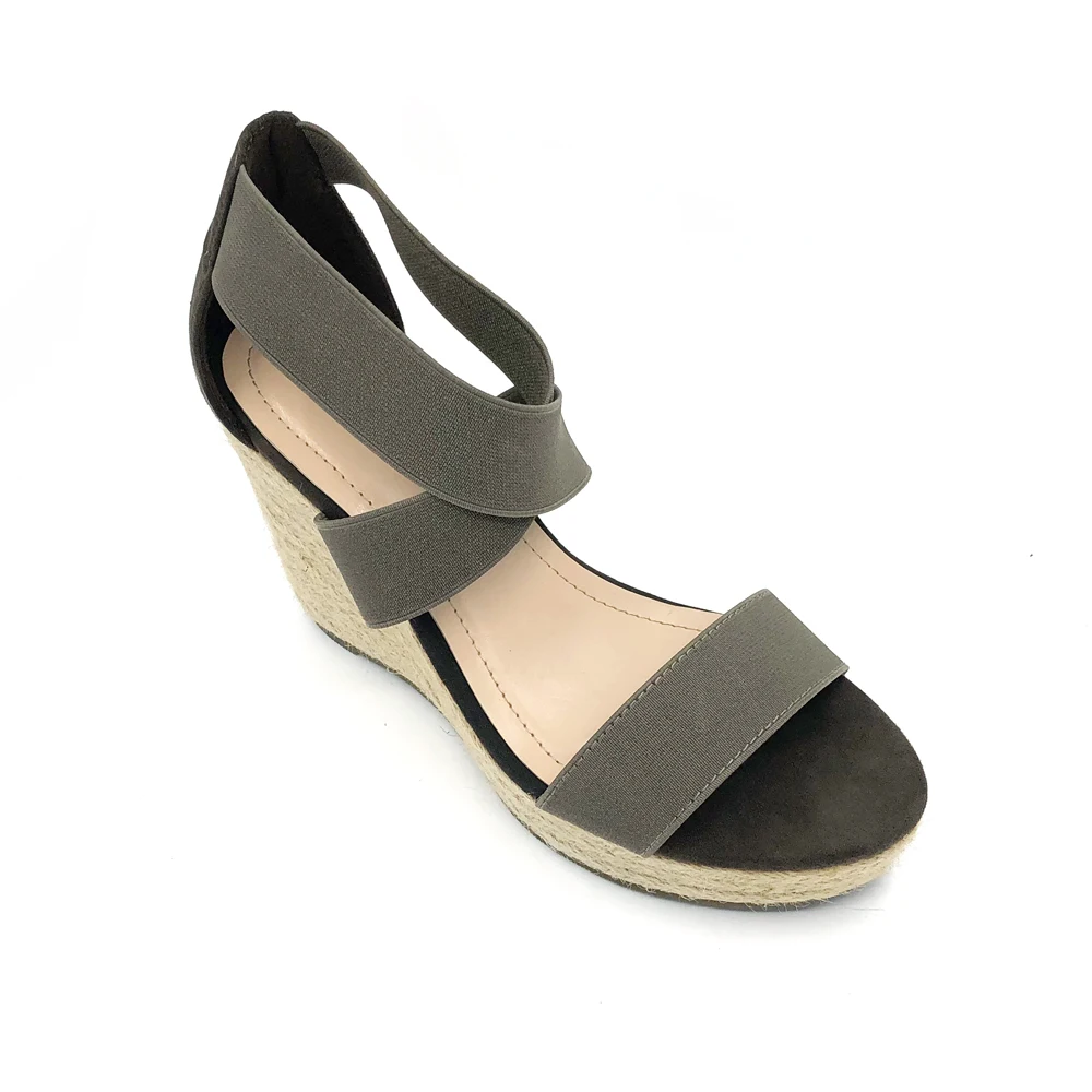 Women fashion  espadrille wedge pump Elastic Open toesandals back lace up sandals