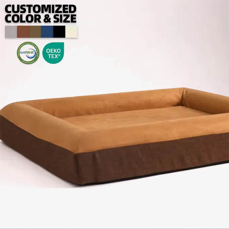Extra Large Outdoor Eco Friendly Washable luxury Soft Memory Foam Orthopedic Pet Dog Bed For Large dog Beds XL XXL