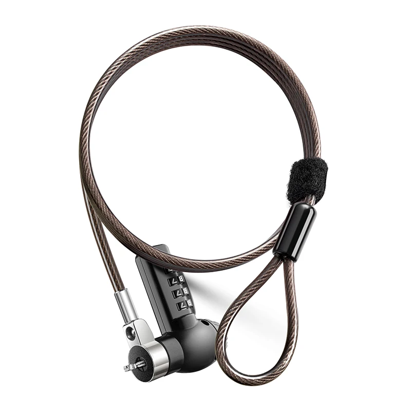 Universal 4 digital password laptop cable security lock anti theft notebook combination lock with adjustable tongue