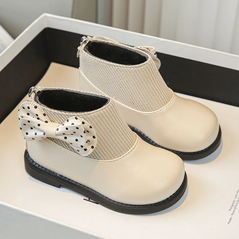 New Fashion Wholesale Plus Velvet Warm Non-slip Winter Knit Boots for Girl Kids