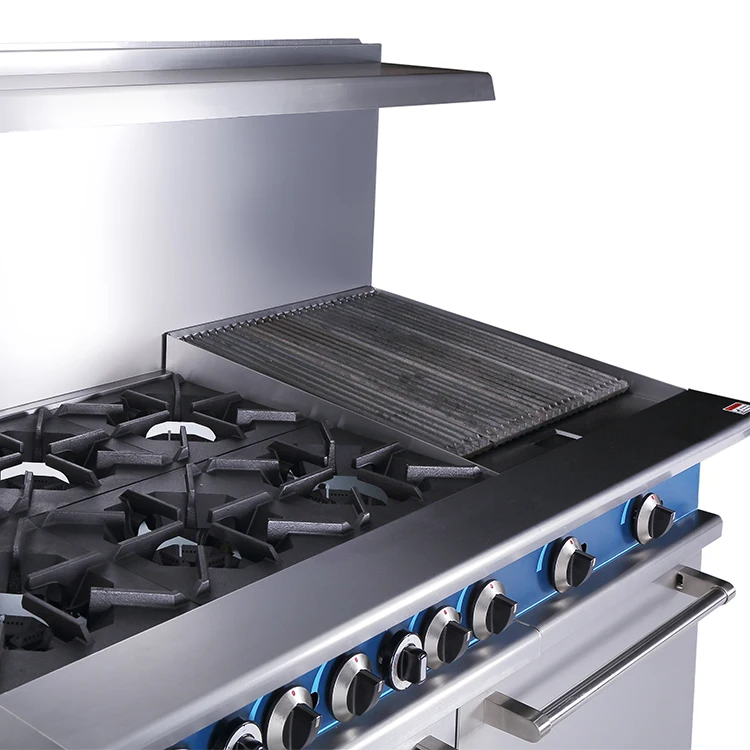 Commercial kitchen equipment stainless steel standing cooker 10 burner gas stove burners gas range with oven
