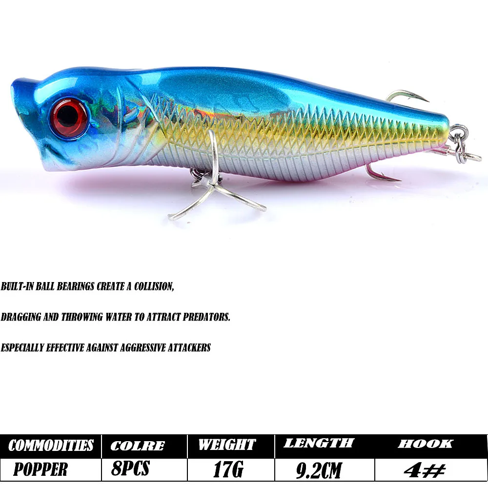 Horizon 3.6in/0.59oz Saltwater Floating Senuelos Popper Fishing Lures Popper Fishing Lure Popper Lure