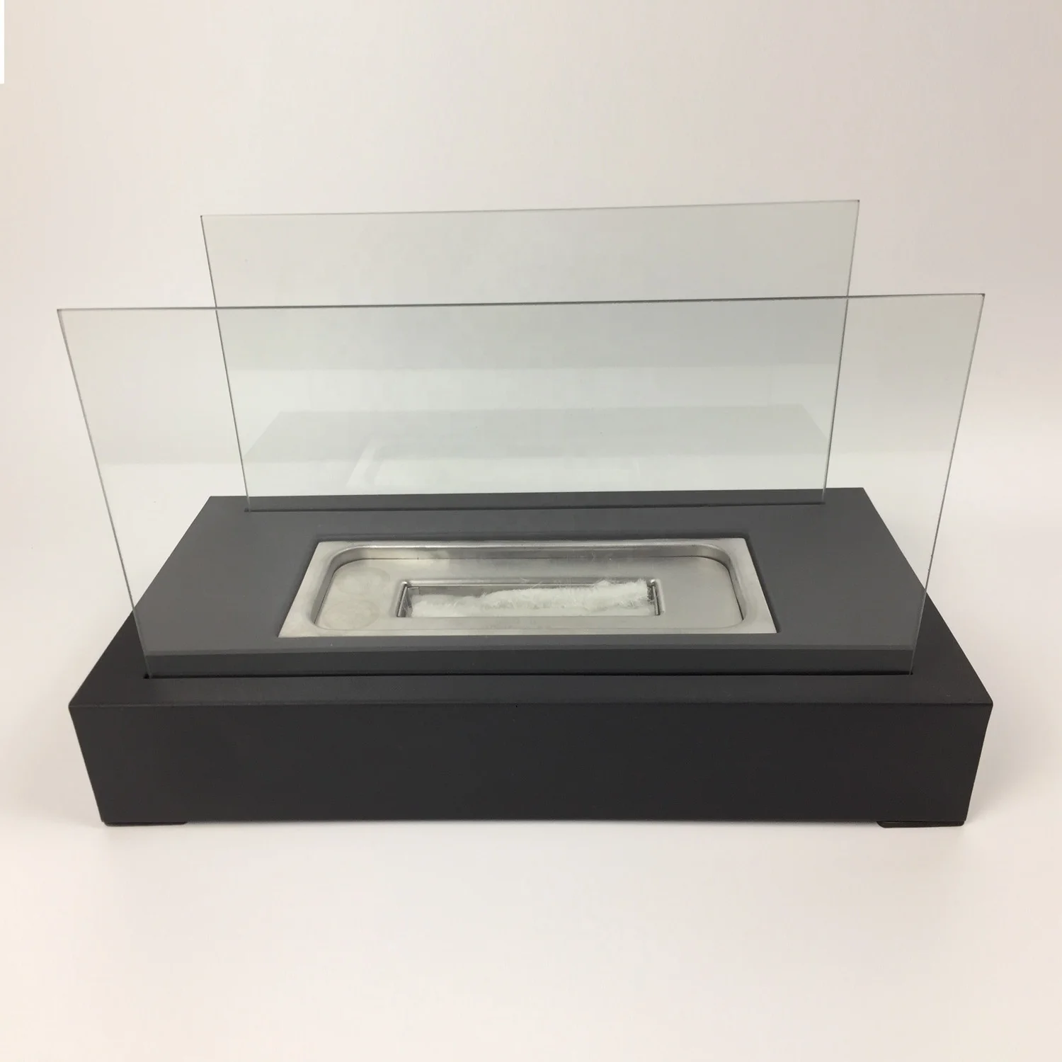 
free standing metal box and crushed glass bio ethanol fireplaces 