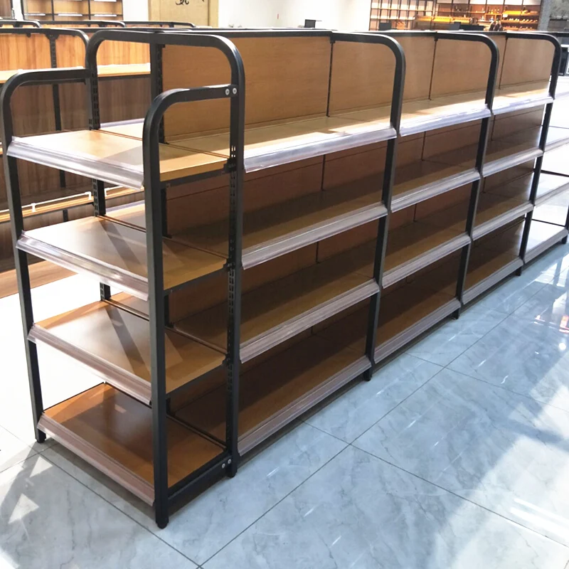 High fashion Customized style wood and metal store displays shelving cabinets