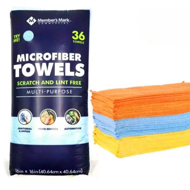 Warp knitted polyester nylon car towel fine fiber high and low wool absorbent Kirkland towel f