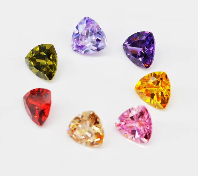 yinzheng Wholesale  various colors  Trillion cut loose gemstone cubic zirconia