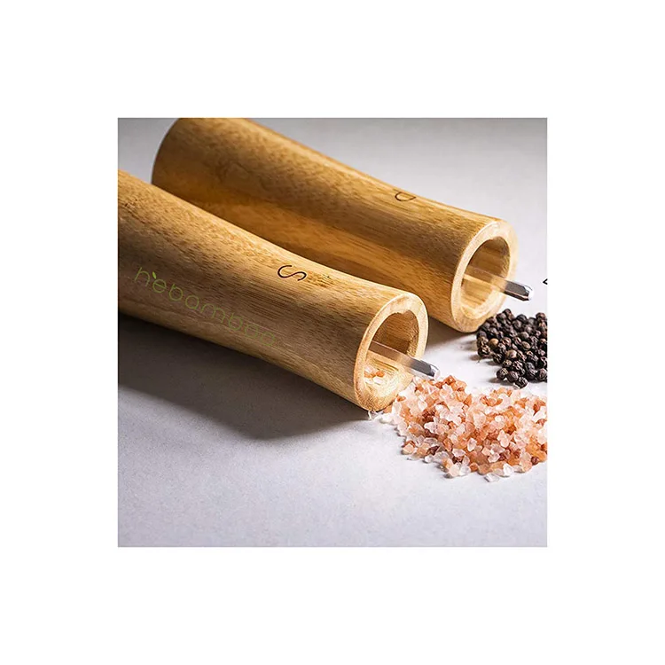 
Eco Friendly Kitchen Supplies Pepper And Salt Storage Organic Bamboo Mill Set 