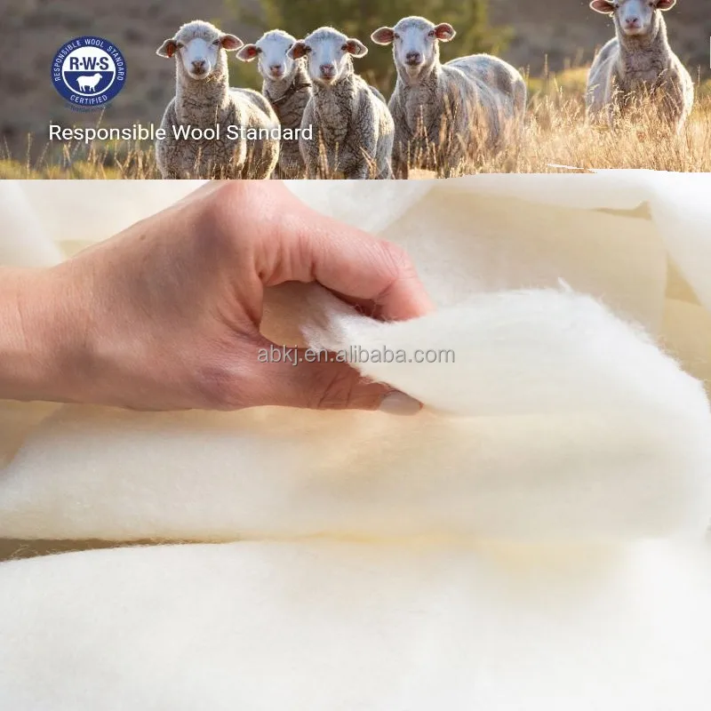 RWS Wool insulation GOTS organic wool batting virgin wool wadding for  jacket