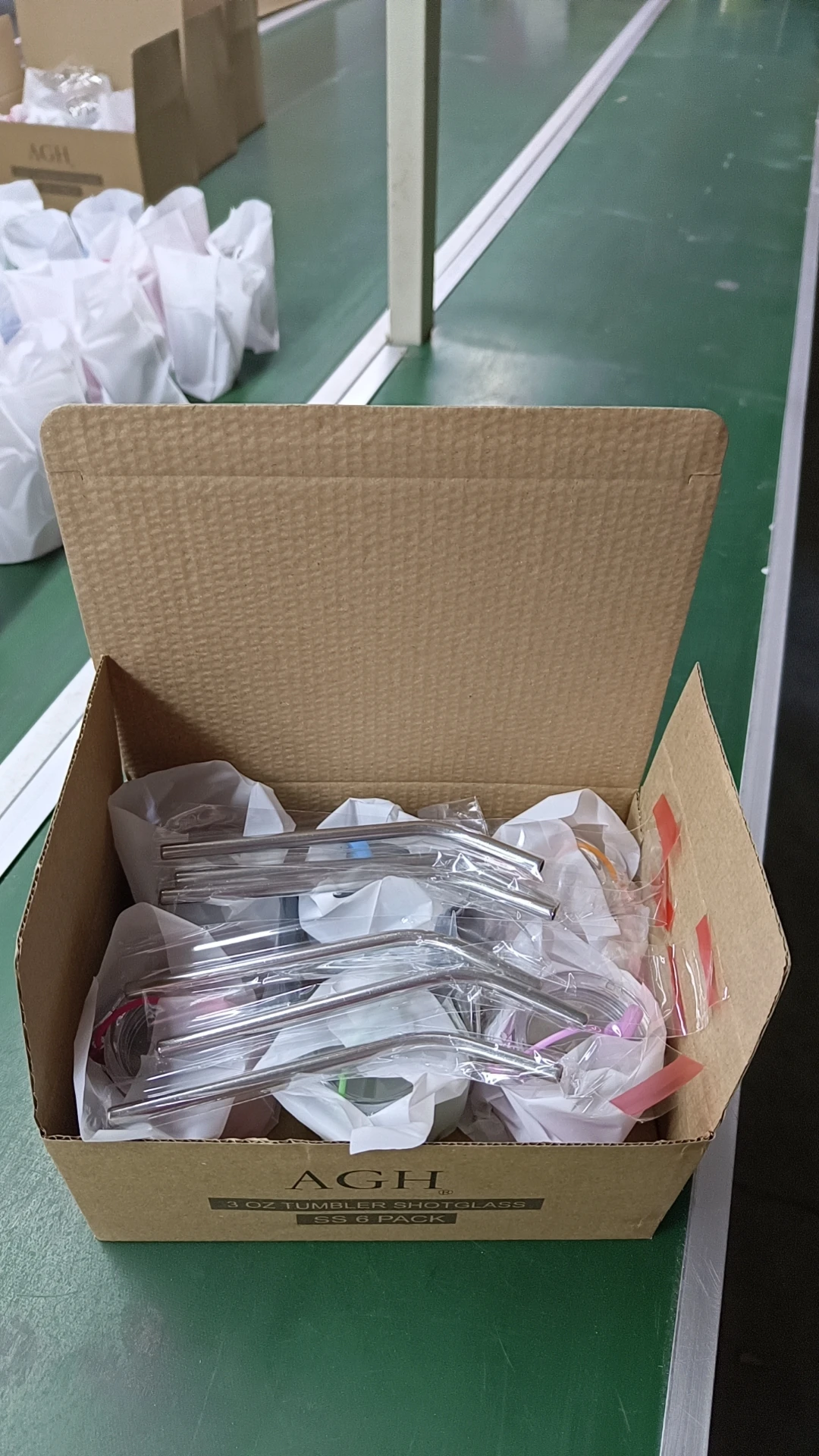 RTS Mini 3oz Stainless Steel White Sublimation Straight Tumbler Shot Glass with Metal Straw and Keychains