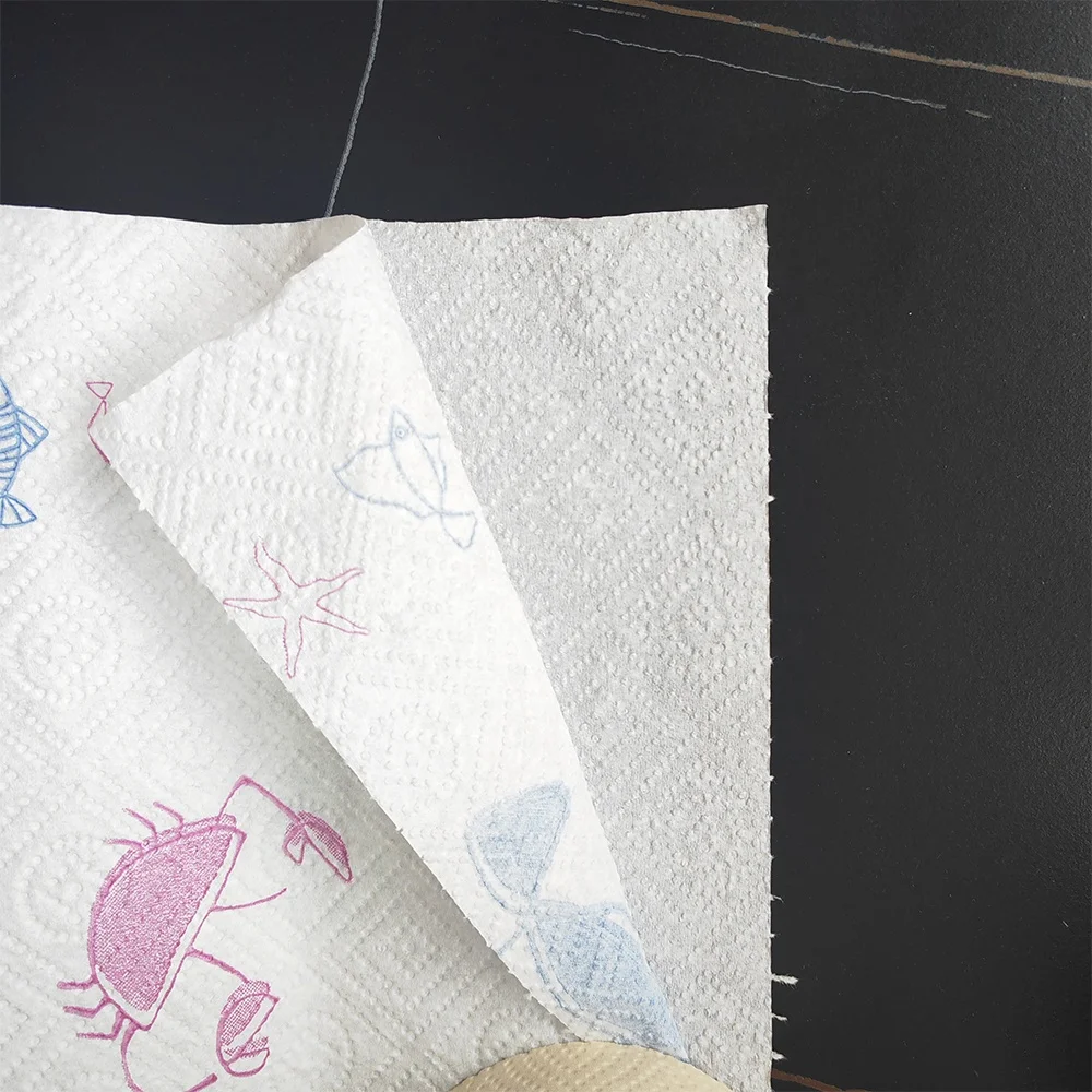 Factory Customize Cheap High Quality Printed Kitchen Paper Towel 2ply Bleached & Unbleached Towel Paper