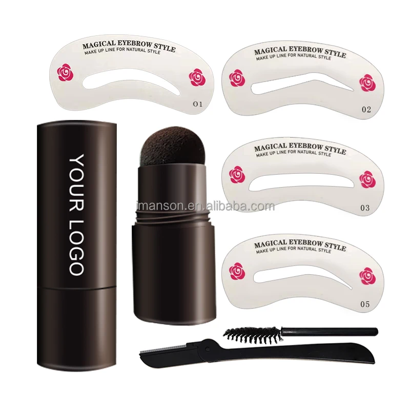 Hot Selling Private Label Eyebrow Stencils One Step Eyebrow Stamp Shaping Kit