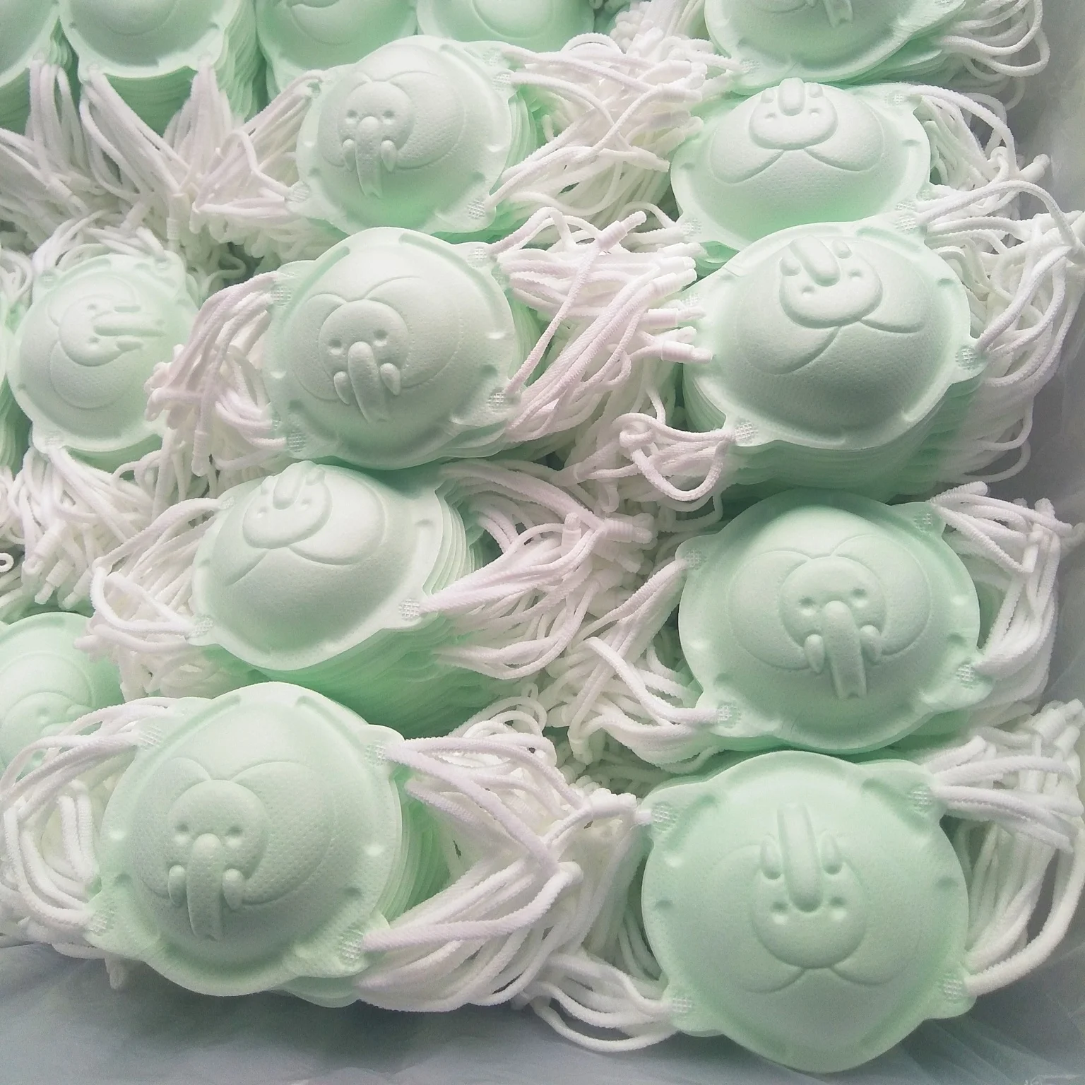 Baby 3D breathable comfort face mask for (1--4 Years Old) Kid`s funny  respirator with Cartoon( White Indian elephant)