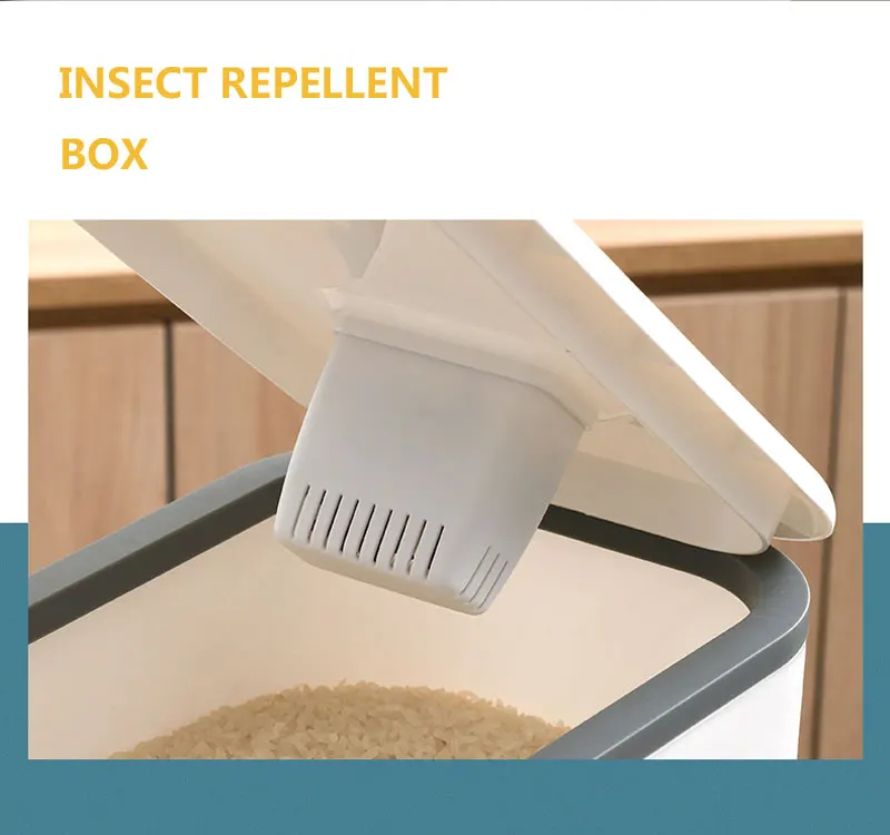 Large Capacity Plastic PET Storage Box New Kitchen Cereal Rice Dispenser with Lid Food Storage Container for Grains Cereals