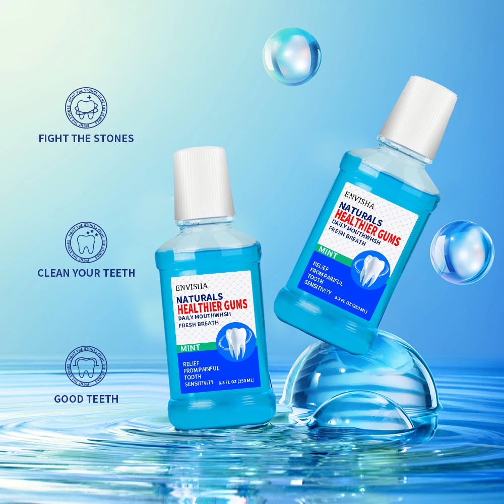 Wholesale Alcohol Free Blue Mint Flavor Deep Clean Mouthwash Mouth Strengthens Teeth Fresh Breath Mouthwash