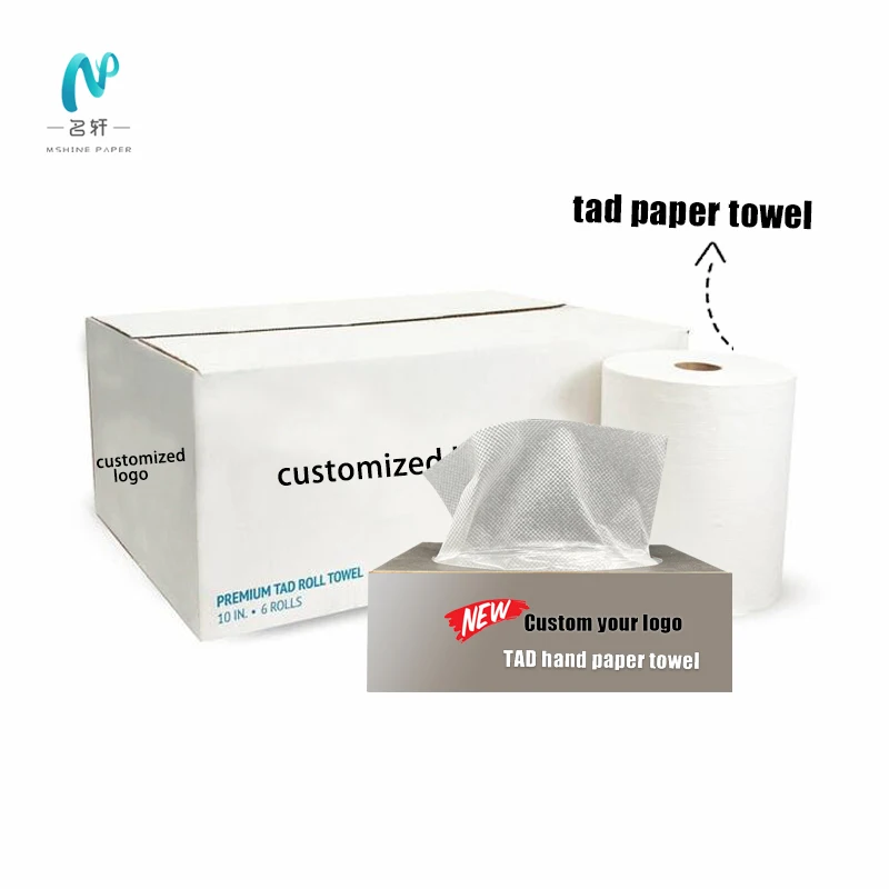 Mingxuan paper napkins manufactures hot sales Custom Multifold TAD Towel 1ply  150 sheets paper towel roll tissue