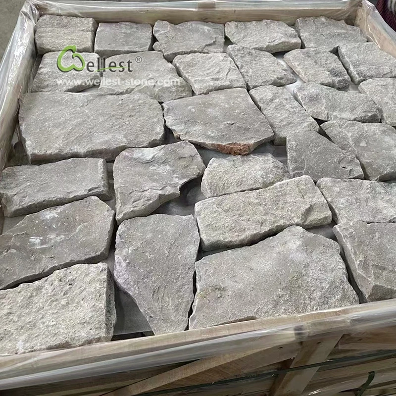 limestone facade natural stone blue random loose cladding exterior wall stone for home decoration