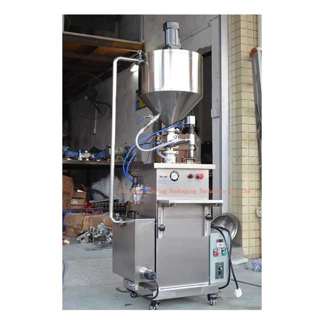 Manual liquid semi automatic gel honey coconut oil bottle filling machine with heater and stirrer