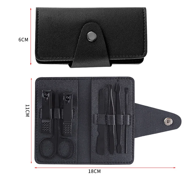 WELLFLYER MS-949 Wholesale 7pcs Manicure Set Stainless Steel Nail Clippers Customizable LOGO Nail Cutters Manicure Tool Kits