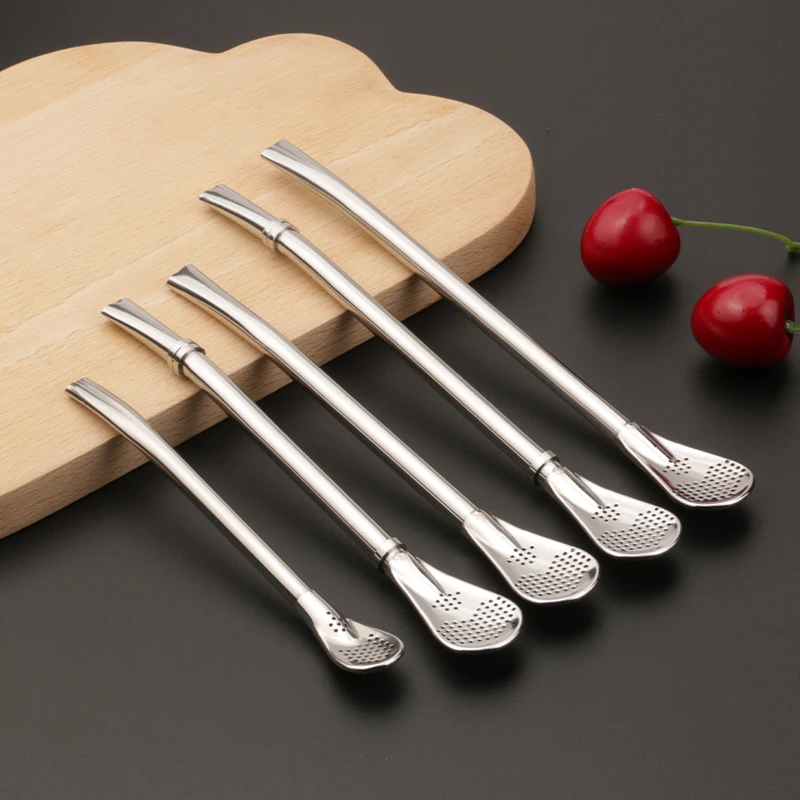 Смесительная соломенная ложка из нержавеющей стали